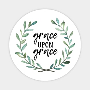 Grace Upon Grace Floral Wreath Magnet